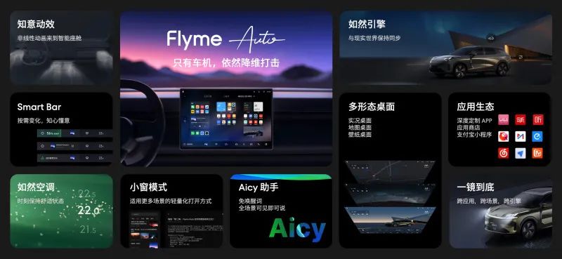 魅族Flyme Auto车机发布，首搭于领克08